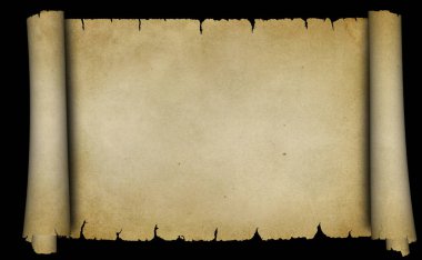 Siyah arka plan üzerine antika kaydırma.