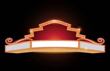 Parlak tiyatro parlayan retro sinema neon tabela