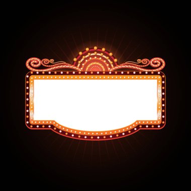 Parlak tiyatro parlayan retro sinema neon tabela
