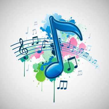 Müzik Not mürekkep boya uyarısı tasarlamak