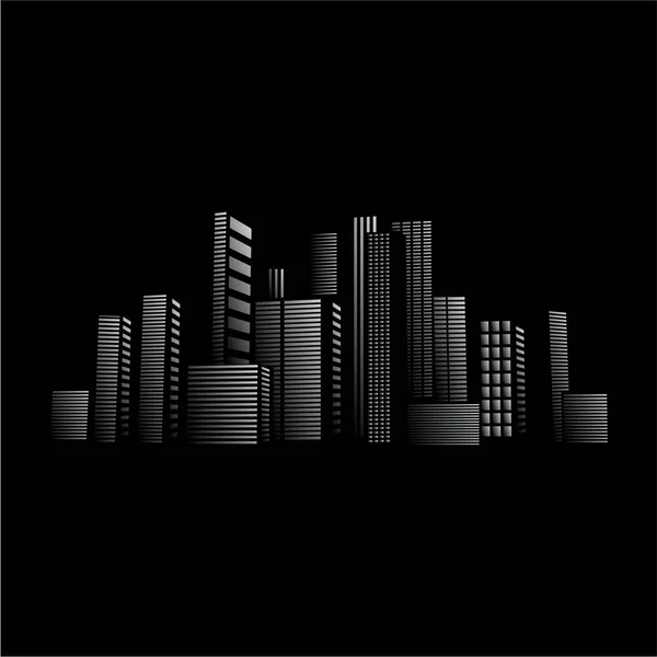 Diseño de luces de la ciudad frente al fondo negro — Vector de stock