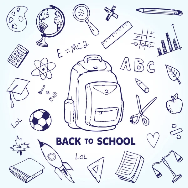 Back to school vector doodles isolated on white — Stock Vector