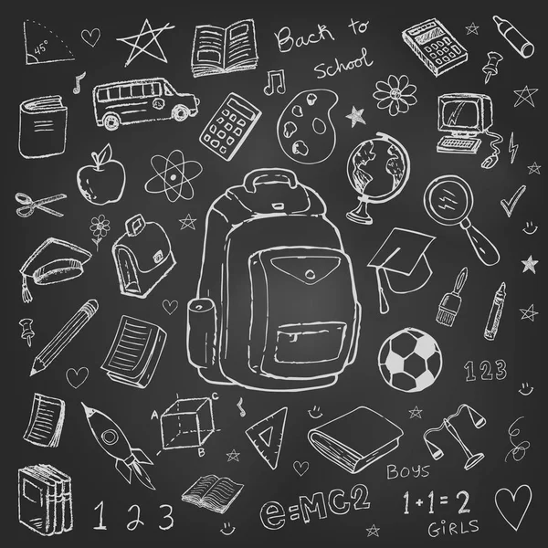 Back to school vector doodles isolated on white — Stock Vector
