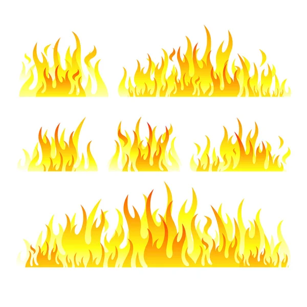 Vector graphic flames illustration isolated on white — Stock Vector