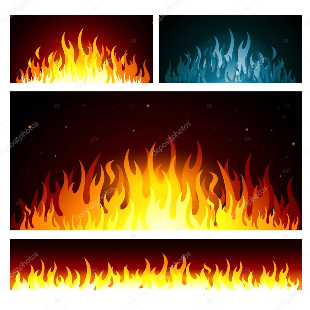 Vector graphic fire flames background