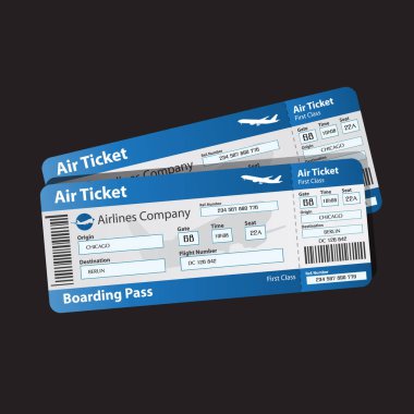 Vector illustration of pattern boarding pass clipart