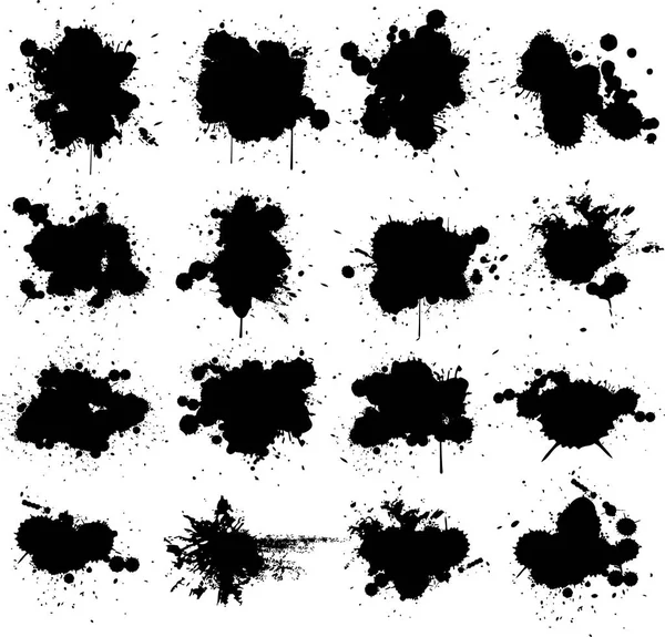 Tinta negra pintura splat — Vector de stock