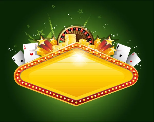 Golden vector casino vegas sign — Stock Vector