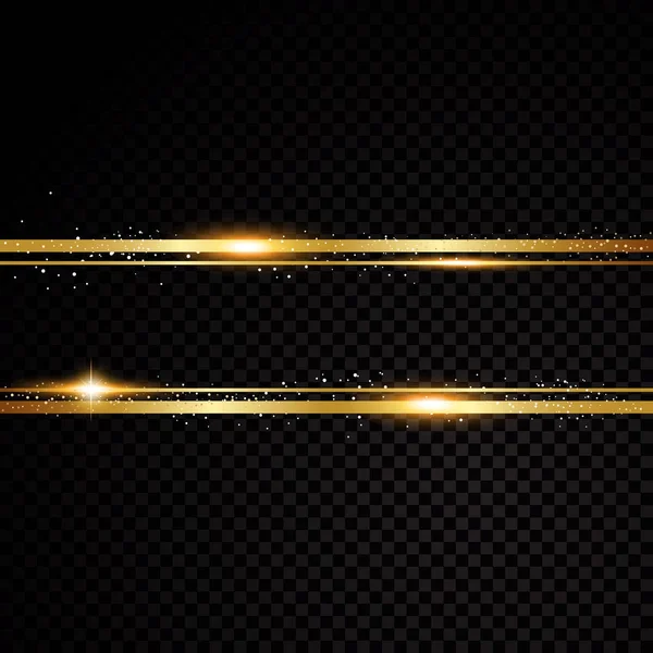 Векторное знамя золотой линии. Изолированный на черном прозрачном фоне. Векторная иллюстрация — стоковый вектор