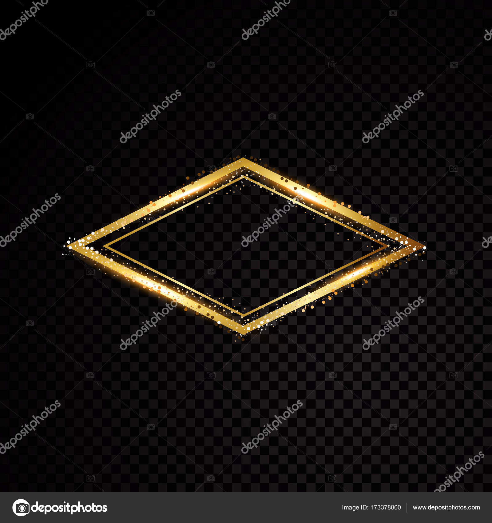 Vector Vegas frame. Shining banner. Isolated on black transparent