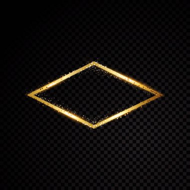 Vektör Vegas çerçeve. Parlayan afiş. Siyah şeffaf arka plan üzerinde izole. Vektör çizim