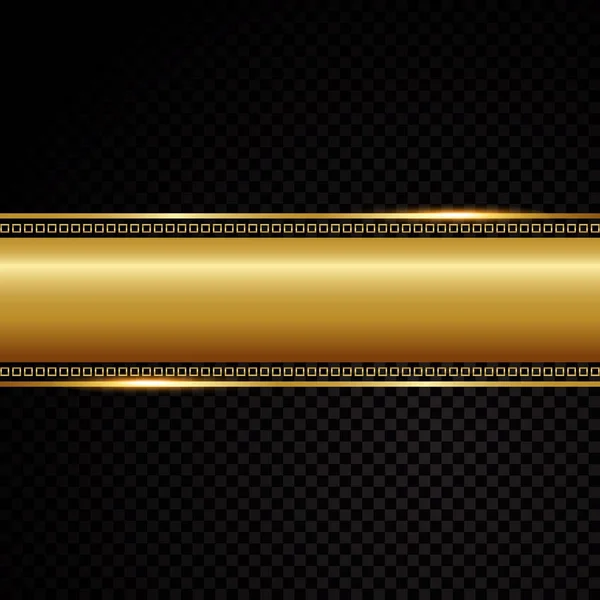 Διάνυσμα banner χρυσή γραμμή. Απομονωμένη σε μαύρο διαφανές φόντο. Εικονογράφηση διάνυσμα — Διανυσματικό Αρχείο