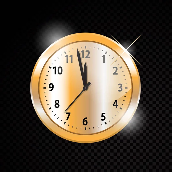 透明な背景に分離されたベクター黄金時計 — ストックベクタ
