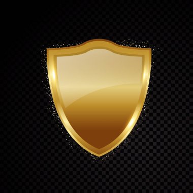 Altın parlak parlayan güvenlik koruma logo kalkan