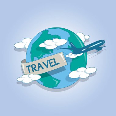 Dünyayı gezen uçak, seyahat konsepti