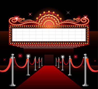 Theater sign movie premiere clipart
