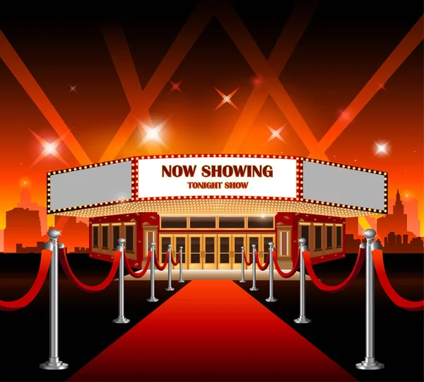 Hollywood film röda mattan biograf — Stock vektor