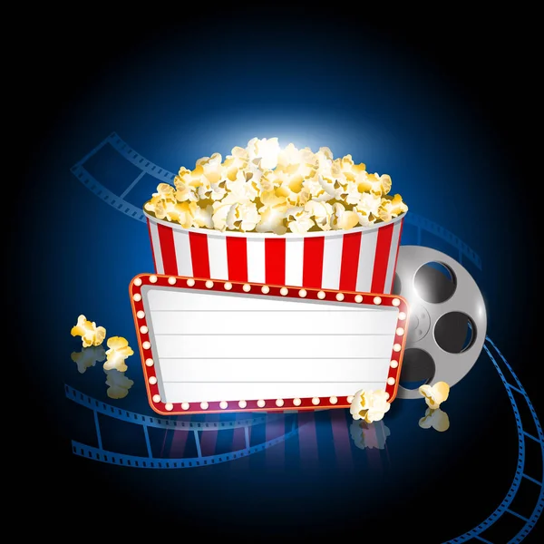 Pop milho cinema fundo filme — Vetor de Stock