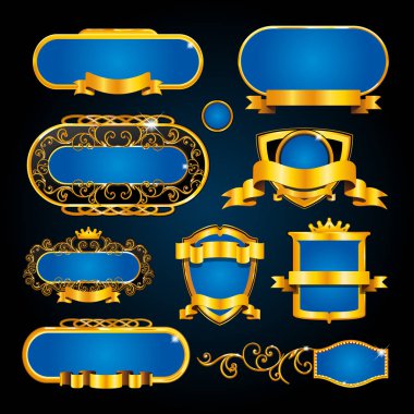 Siyah arkaplanda klasik altın çerçeve