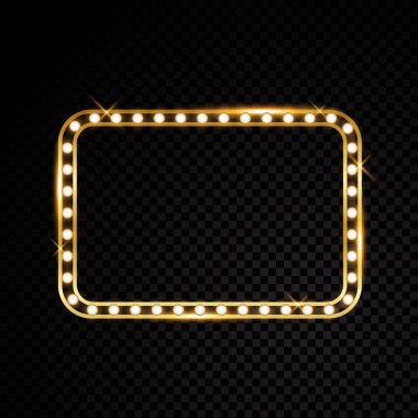 Dikdörtgen banner işareti parlak ışık ile