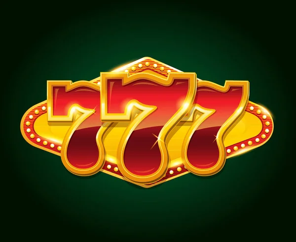 Conjunto de 777 ouro cassino jackpot sinal —  Vetores de Stock