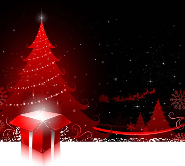 Rosso Natale biglietto di auguri di design sfondo — Vettoriale Stock