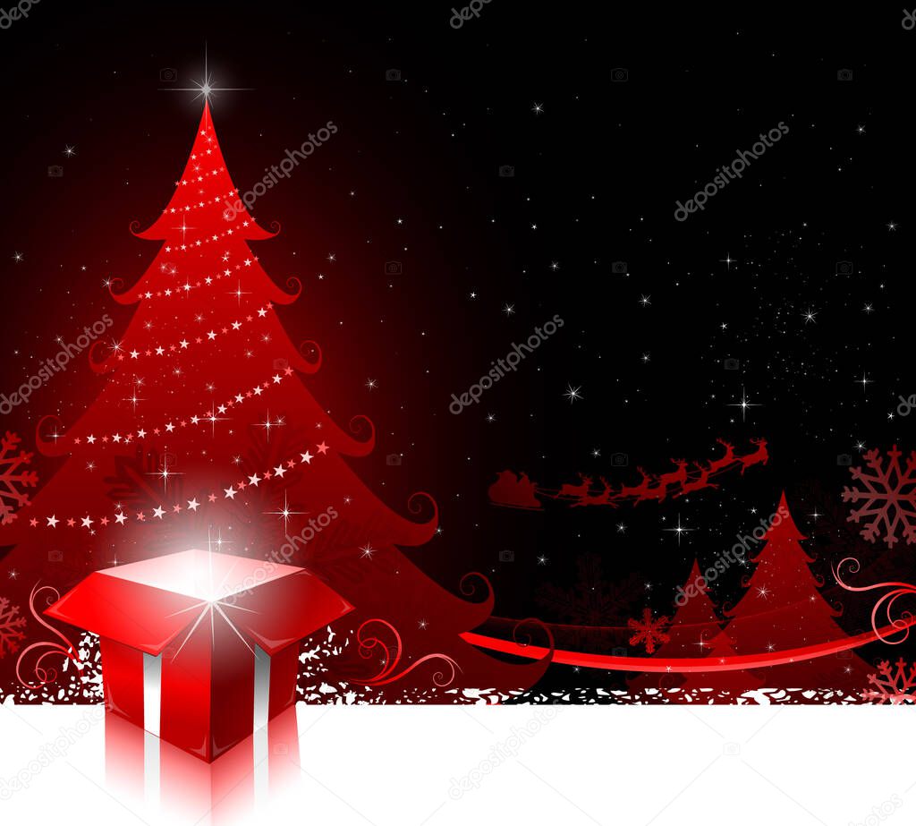 Red Christmas greeting card design background