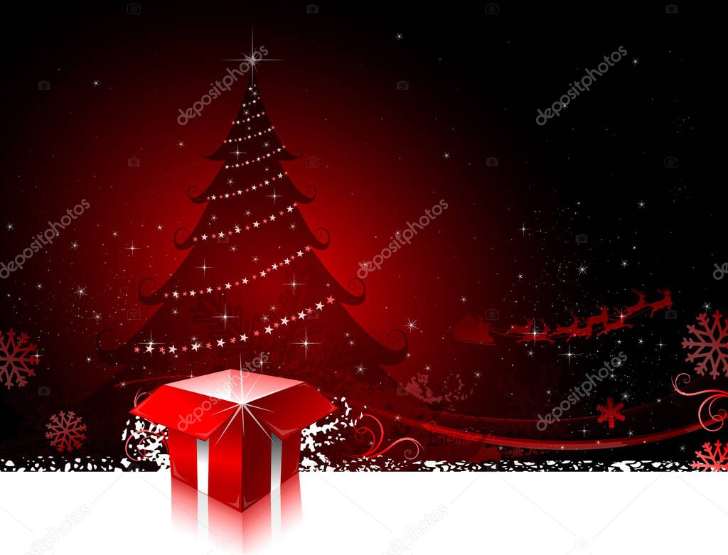 Red Christmas greeting card design background
