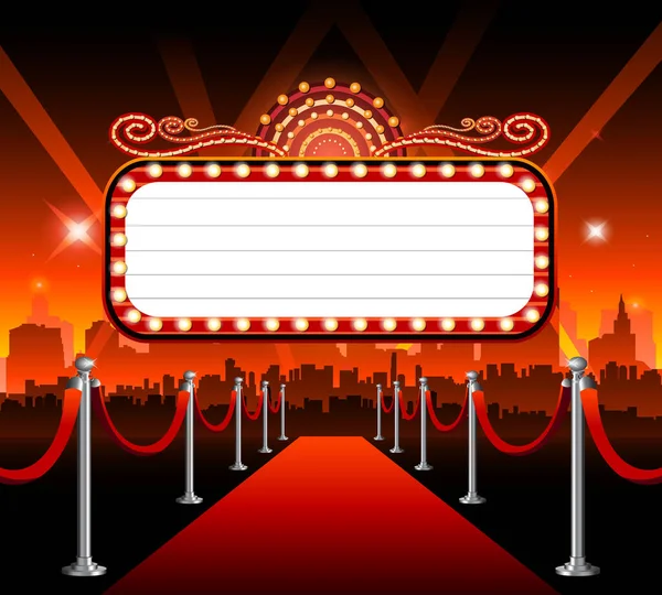 Bannière de casino d'or théâtre signe espace de copie — Image vectorielle