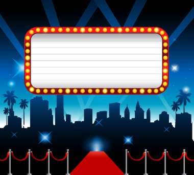 Tiyatro, kırmızı halı Hollywood banner film galası imzaladı