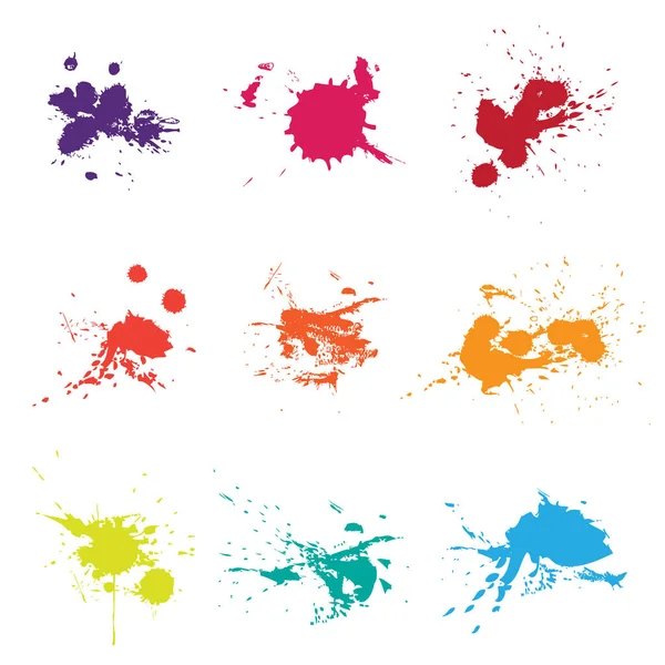 Paint splats isolated on white background — Stock Vector