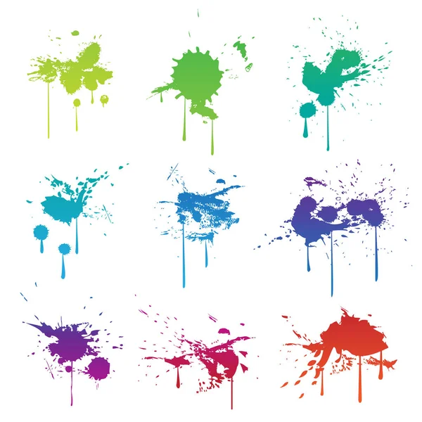 Paint splats isolated on white background — Stock Vector