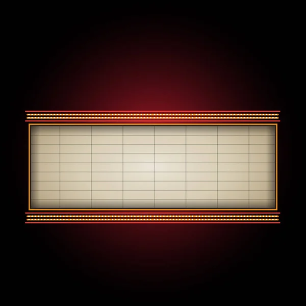 Theater sign billboard frame design — Stock Vector