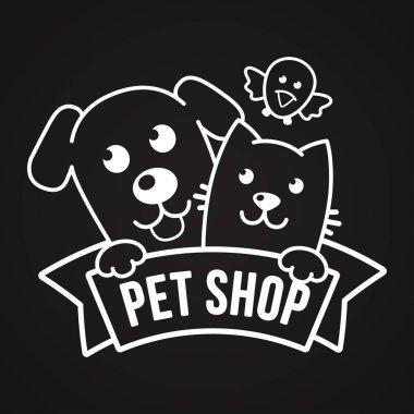 Kedi ve köpek ile vektör logo şablonu