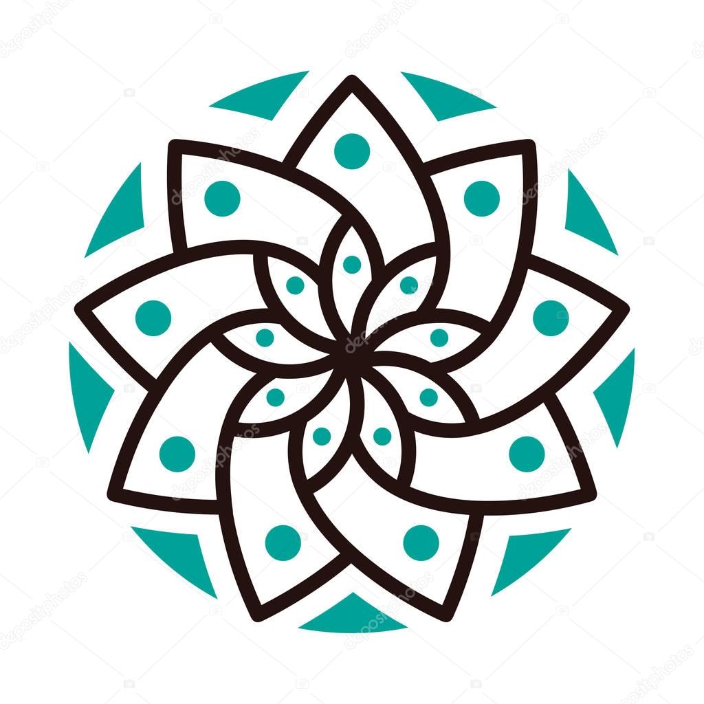 Logotipo de mandala geométrico simple. Insignia circular para boutique