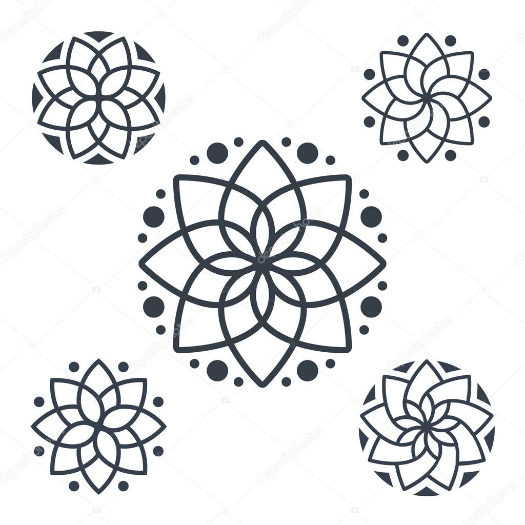 Download Simple geometric mandala logotype. Circular logo for ...