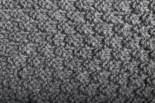 Handmade gray wool fabric, textile background. — Stock Photo, Image