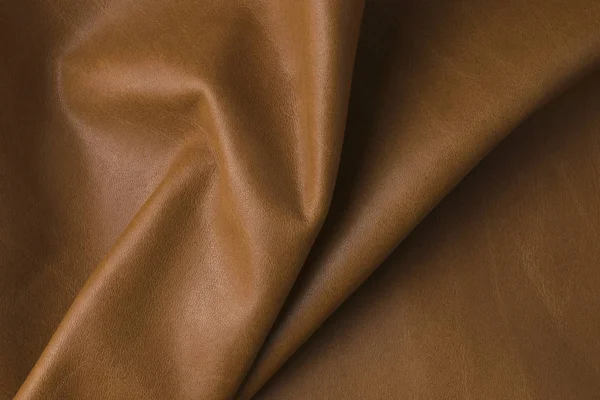 Worn genuine natural dark brown leather texture background, old vintage real leather. — Stock Photo, Image