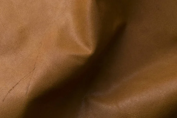 Worn genuine natural dark brown leather texture background, old vintage real leather. — Stock Photo, Image