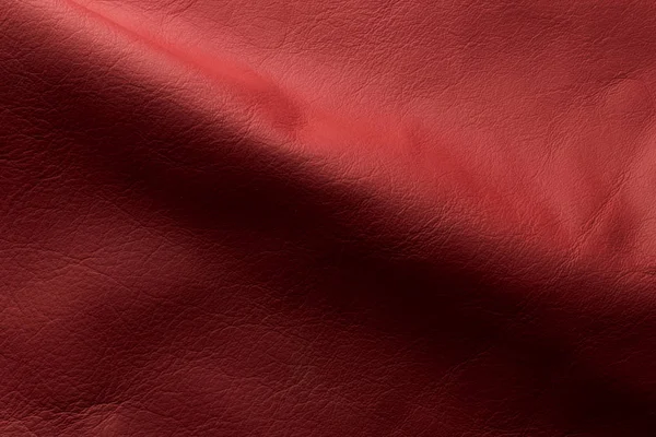 Original real red leather background. — Stock Photo, Image