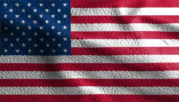 Amerika Birleşik Devletleri deri bayrak arka plan, ABD baskılı deri kesiyor — Stok fotoğraf