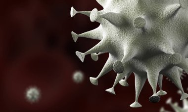 Coronavirus hücreleri salgını, 2019-2020 Coronavirüs hastalığı salgını. Covid-19, Sars-Cov-2 virüsü yüzünden. 3d oluşturma