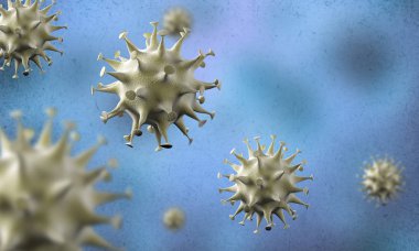 Coronavirus hücreleri salgını, 2019-2020 Coronavirüs hastalığı salgını. Covid-19, Sars-Cov-2 virüsü yüzünden. 3d oluşturma