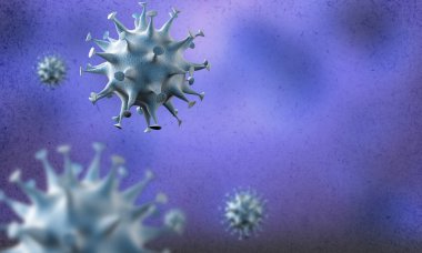 Coronavirus hücreleri salgını, 2019-2020 Coronavirüs hastalığı salgını. Covid-19, Sars-Cov-2 virüsü yüzünden. 3d oluşturma