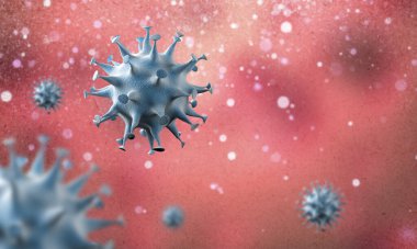 Coronavirus hücreleri salgını, 2019-2020 Coronavirüs hastalığı salgını. Covid-19, Sars-Cov-2 virüsü yüzünden. 3d oluşturma