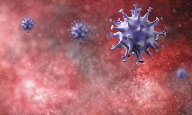 Coronavirus hücreleri salgını, 2019-2020 Coronavirüs hastalığı salgını. Covid-19, Sars-Cov-2 virüsü yüzünden. 3d oluşturma