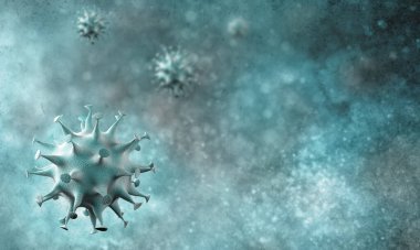 Coronavirus hücreleri salgını, 2019-2020 Coronavirüs hastalığı salgını. Covid-19, Sars-Cov-2 virüsü yüzünden. 3d oluşturma