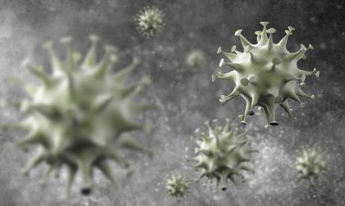 Coronavirus hücreleri salgını, 2019-2020 Coronavirüs hastalığı salgını. Covid-19, Sars-Cov-2 virüsü yüzünden. 3d oluşturma