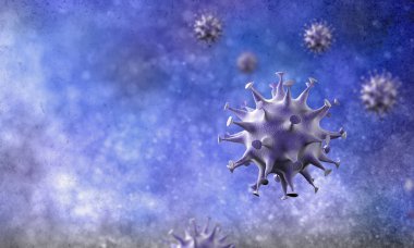 Coronavirus hücreleri salgını, 2019-2020 Coronavirüs hastalığı salgını. Covid-19, Sars-Cov-2 virüsü yüzünden. 3d oluşturma