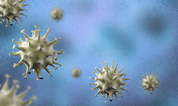 Coronavirus hücreleri salgını, 2019-2020 Coronavirüs hastalığı salgını. Covid-19, Sars-Cov-2 virüsü yüzünden. 3d oluşturma